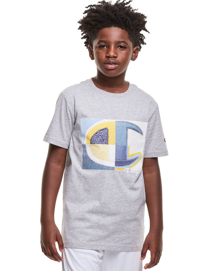 Camiseta Champion Niño - Cotton Photo-real C Patch ( Gris ) 7163504-ZD